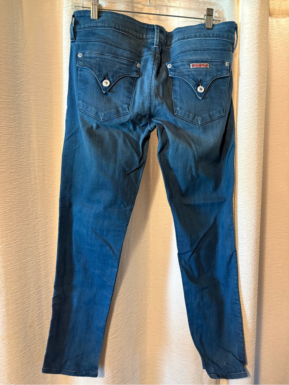 Hudson’s Light Blue Stretch Denim Jeans with Button Detail